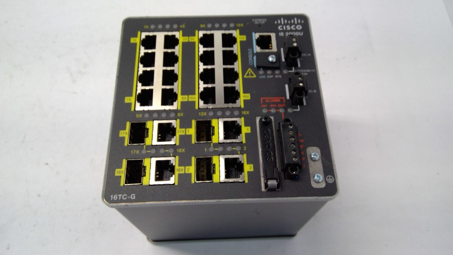 Cisco 2000U-16TC-G-X 20-Ports Layer 2 Managed Rugged DIN Rail Switch DC Power