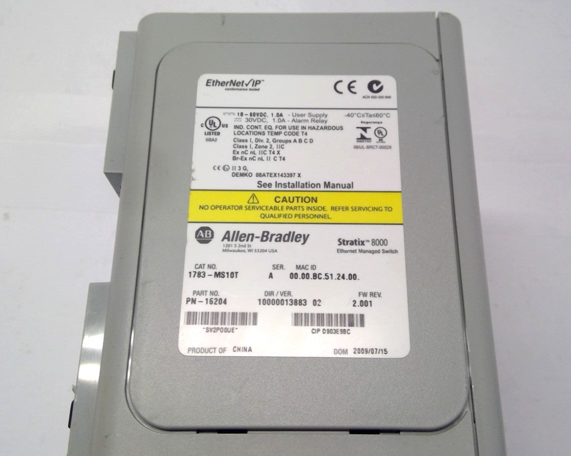 Allen Bradley 1783-MS10T Managed Ethernet Switch  Stratix 8000