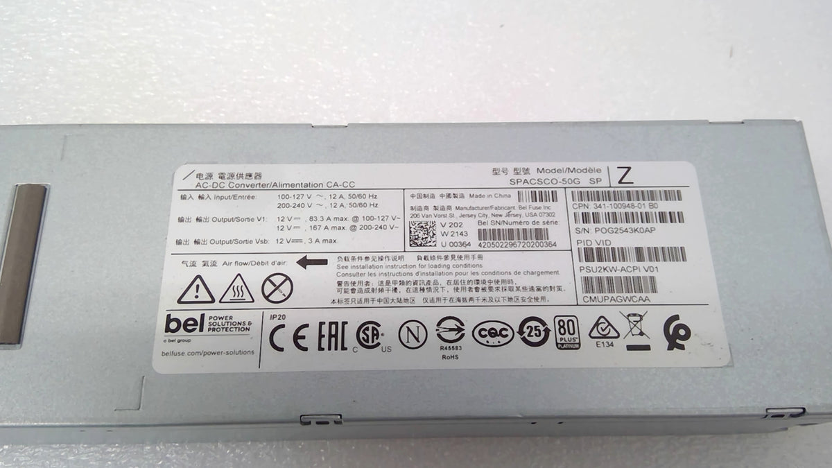 Cisco PSU2KW-ACPI 8201 8202 Router 2000W AC Power Supply Module 341-100948-01