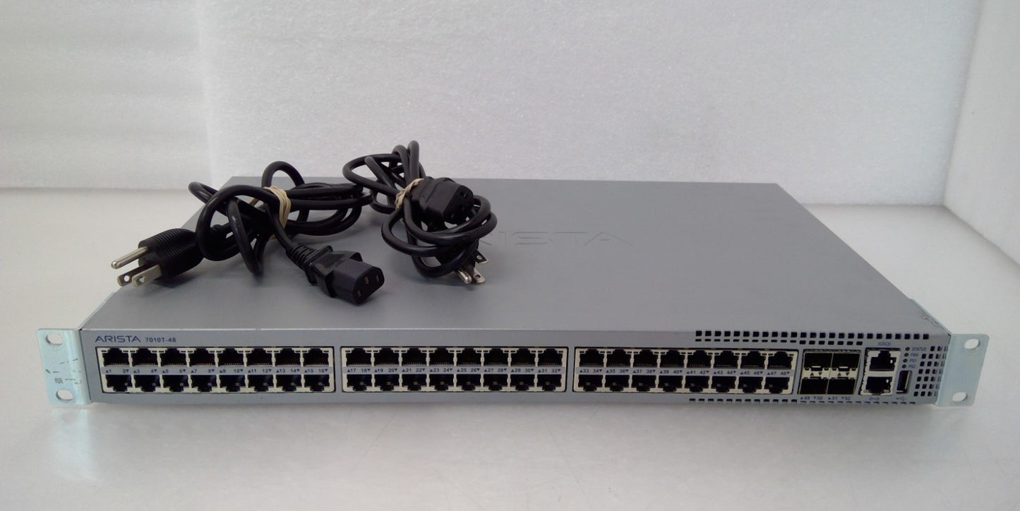 Arista DCS-7010T-48-R 48-Port 1G/10G Switch Rear to Front Airflow DCS-7010T-48