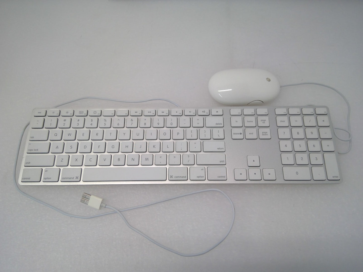 Apple A1243 A1152 White Aluminum USB Wired Keyboard Mighty Mouse iMAC G4 G5 eMAC