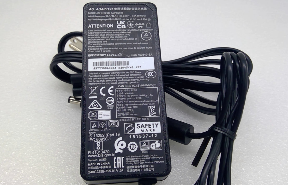 Genuine  ADPC2045 45W AC Adapter 20V 2.25A for AOC MSI w/ Power Cord