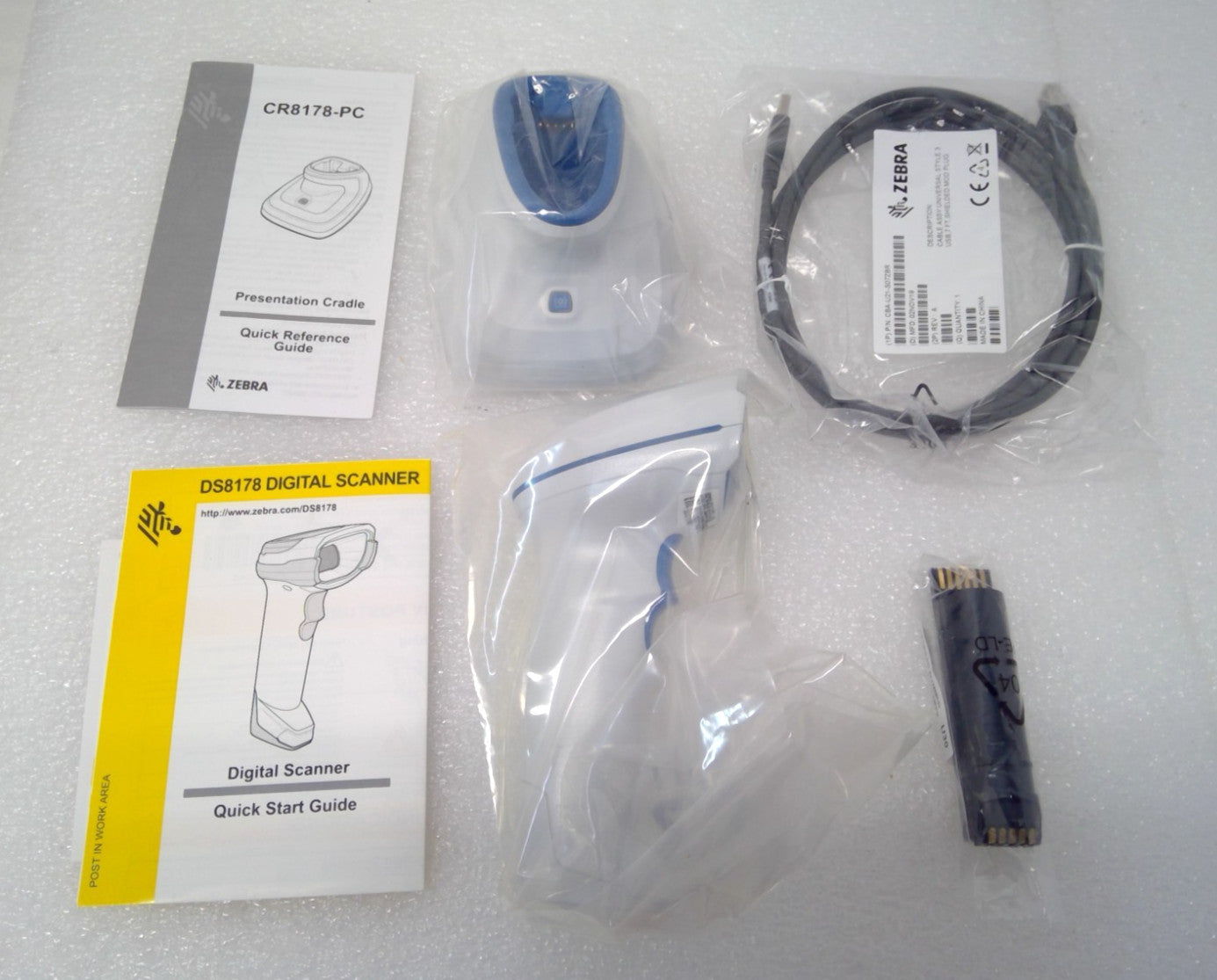 Zebra DS8178 and Cradle Charger CR8178-PC Wireless Handheld Barcode Scanner
