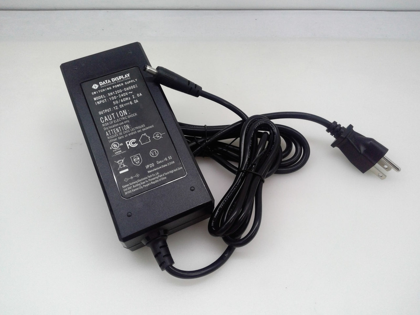 AC Adapter Charger For I.T.E. XH1200-06000l 12V 6A W/ Power Cord 5.52.5mm