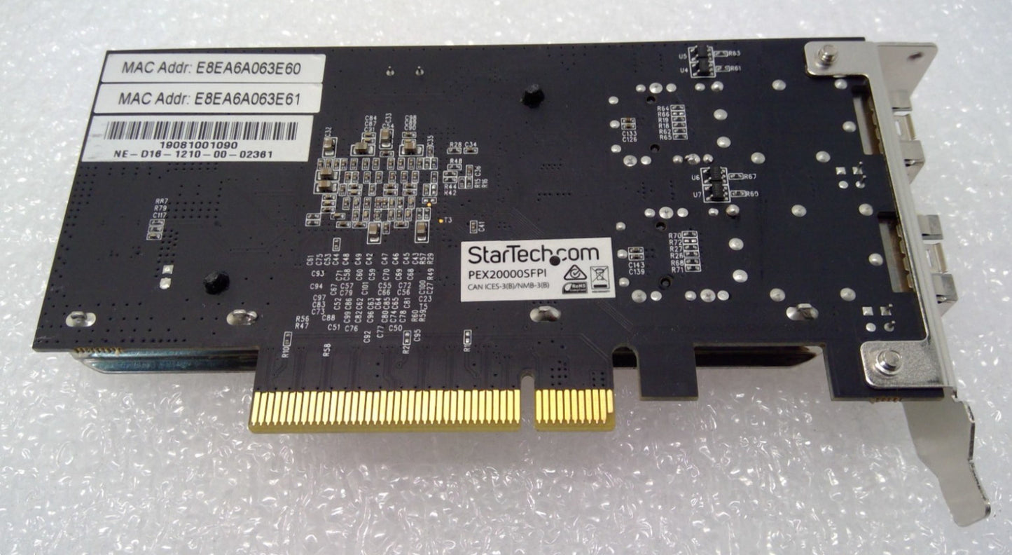 Startech PEX20000SFPI 10GB Dual Port SFP+ Fiber Network Interface Card