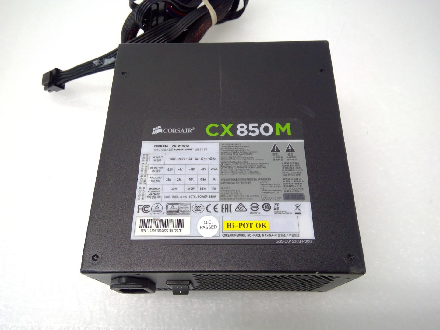 Corsair CX850M ATX Modular Power Supply 850W