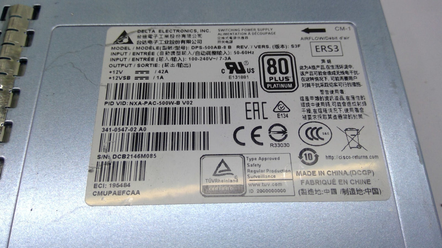 Cisco NXA-PAC-500W-B  series Power Supply 500W  341-0547-01