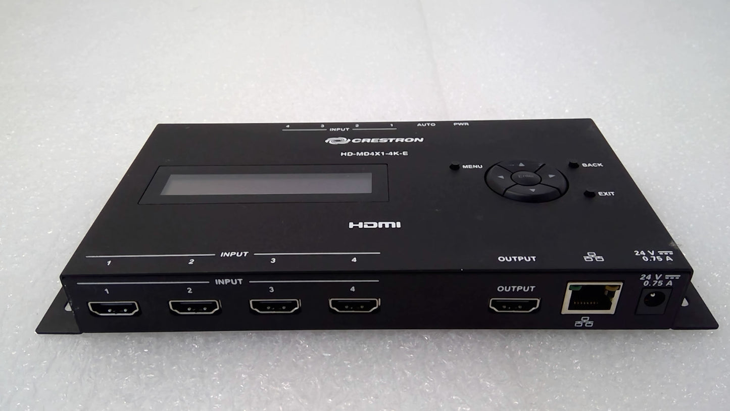 Crestron HD-MD4X1-4K-E 4x1 4K HDMI Switcher No power supply