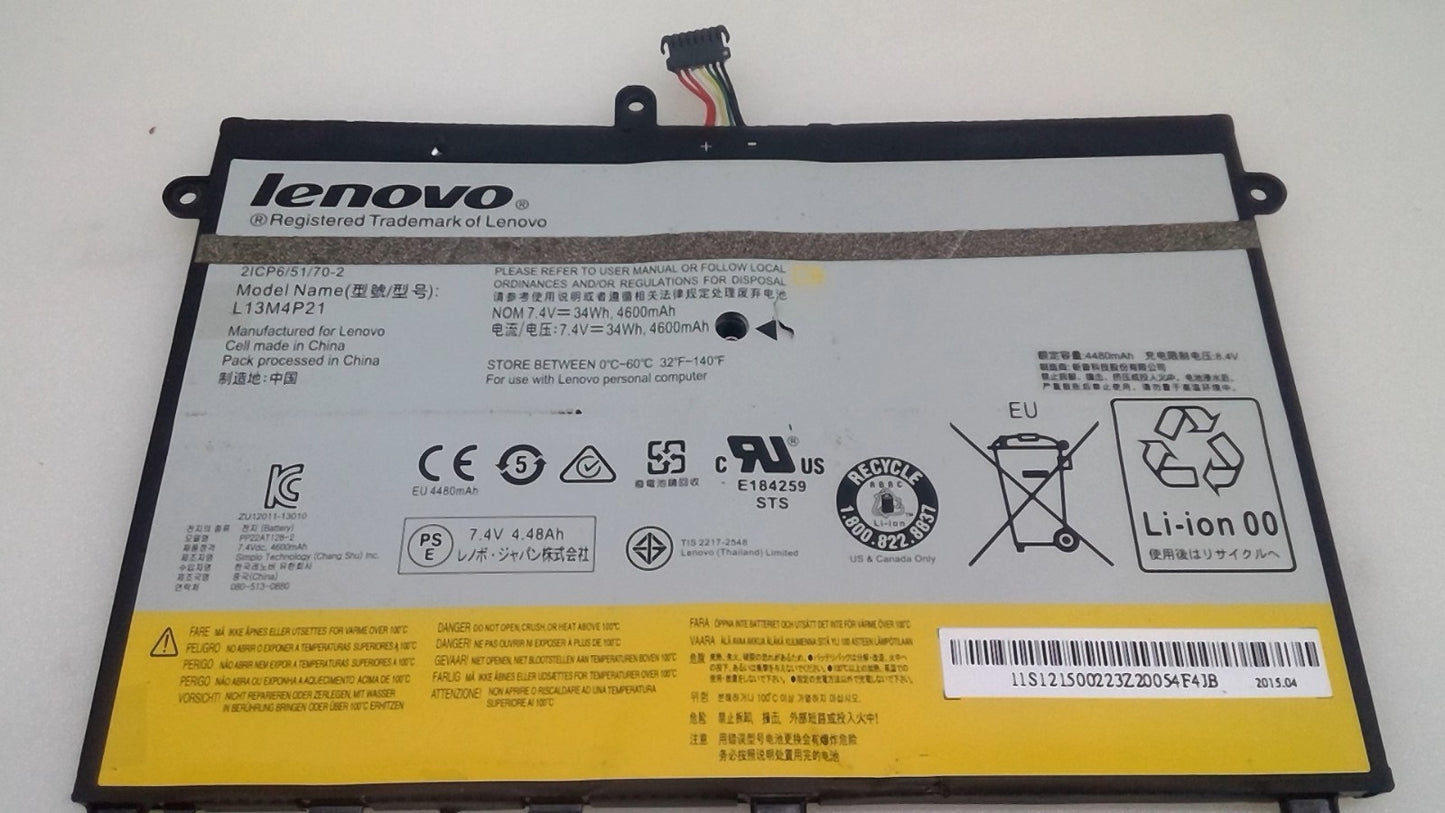 Genuine Lenovo Battery L13L4P21 L13M4P21 7.4V 34Wh Yoga 2 11 20332 20343 20428