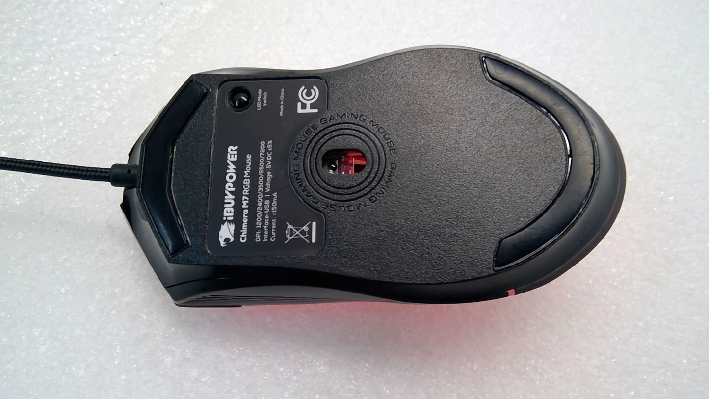iBUYPOWER Chimera M7 RGB USB Corded Mouse Light Up Color Changing Gaming *Free