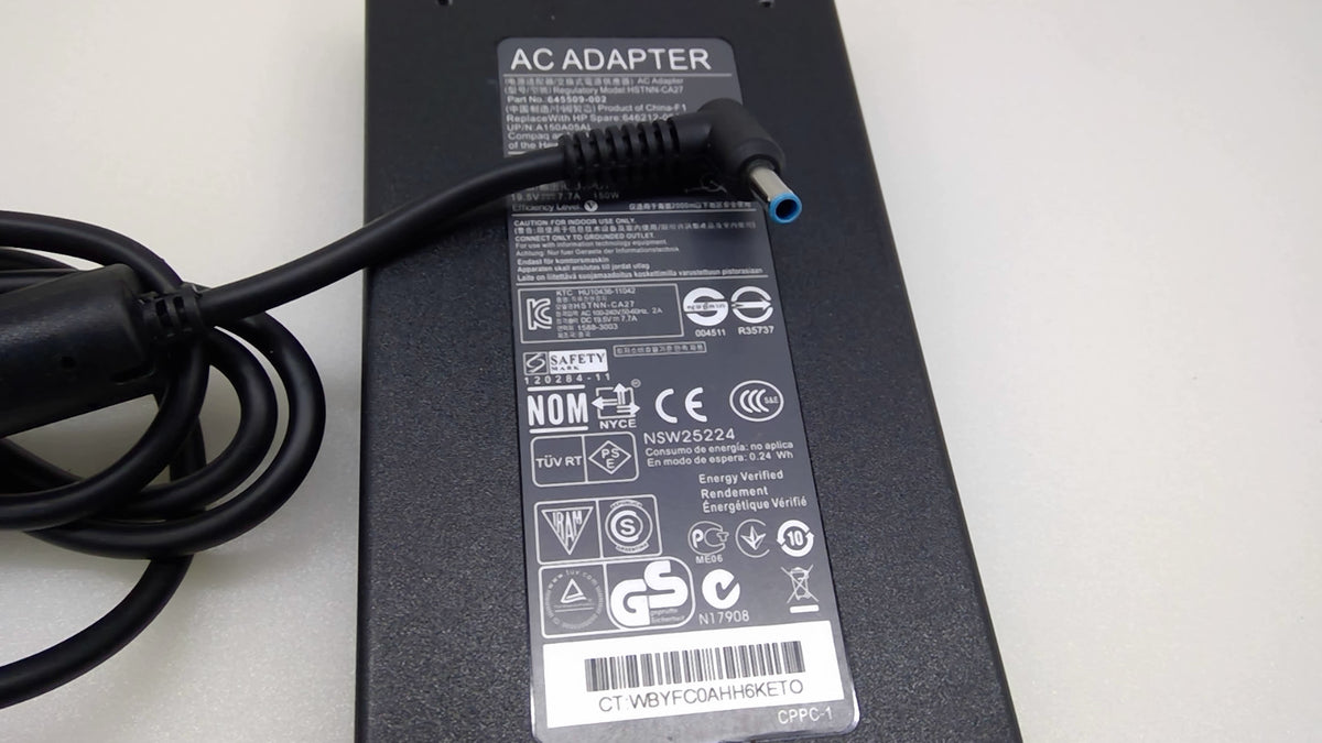 For HP HSTNN-CA27 150W AC Adapter 19.5V 7.7A 4.5x3.0mm Blue Tip 645509-002