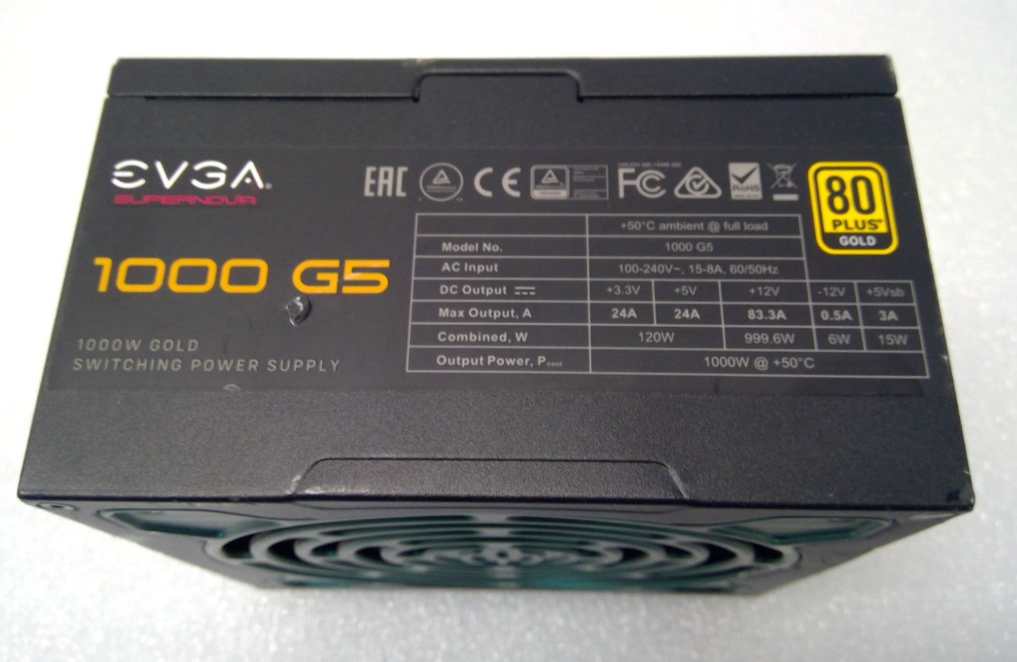 EVGA 1000 G5 80 Plus Gold 1000W Fully Modular Power Supply * NO Cable*