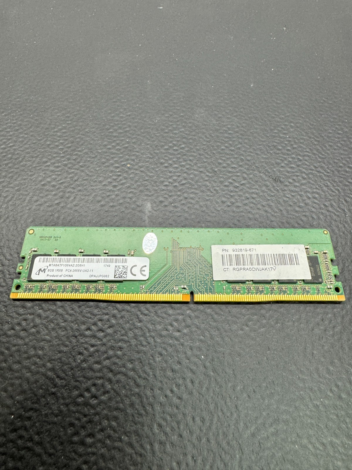 Micron 8GB DDR4 2666MHz Desktop Memory RAM MTA8ATF1G64AZ-2G6H1