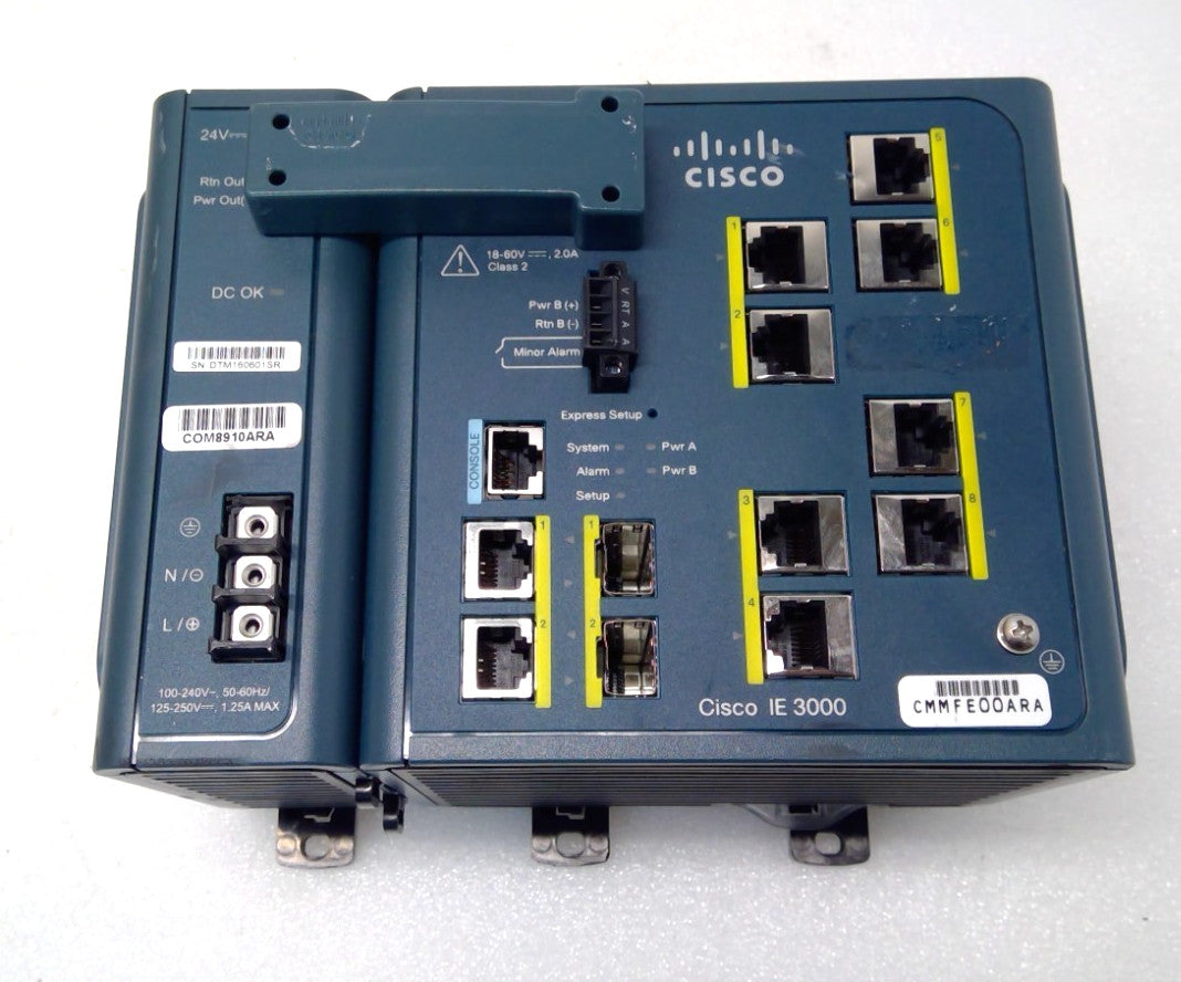 Cisco IE-3000-8TC IE 3000 8Port Industrial Ethernet Switch W/PWR-IE3000-AC*Read*