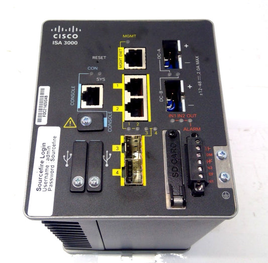 Cisco ISA-3000-2C2F-K9 ruggedized industrial security appliance Switch*READ*