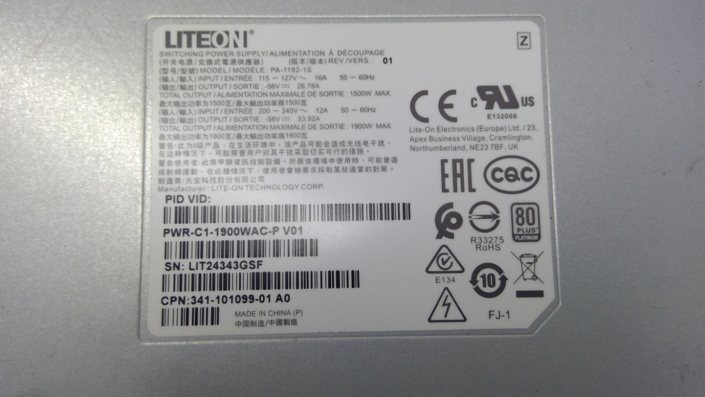 Cisco PWR-C1-1900WAC-P 1900W AC 80+ platinum Config 1 Secondary Power Supply