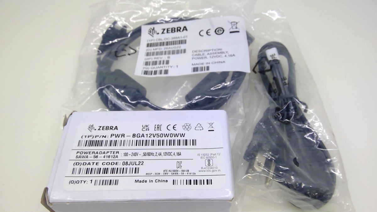 Zebra SAWA-56-41612A 50W 12V Power Adapter w/ DC & AC Cables Open Box