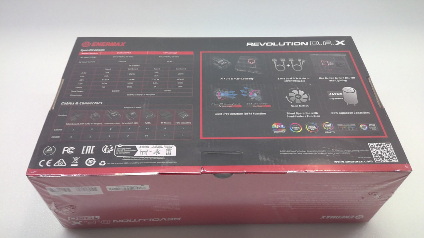 NEW Enermax Revolution D.F. X Power supply Fully Modular ERT1350EWT 80 PLUS Gold