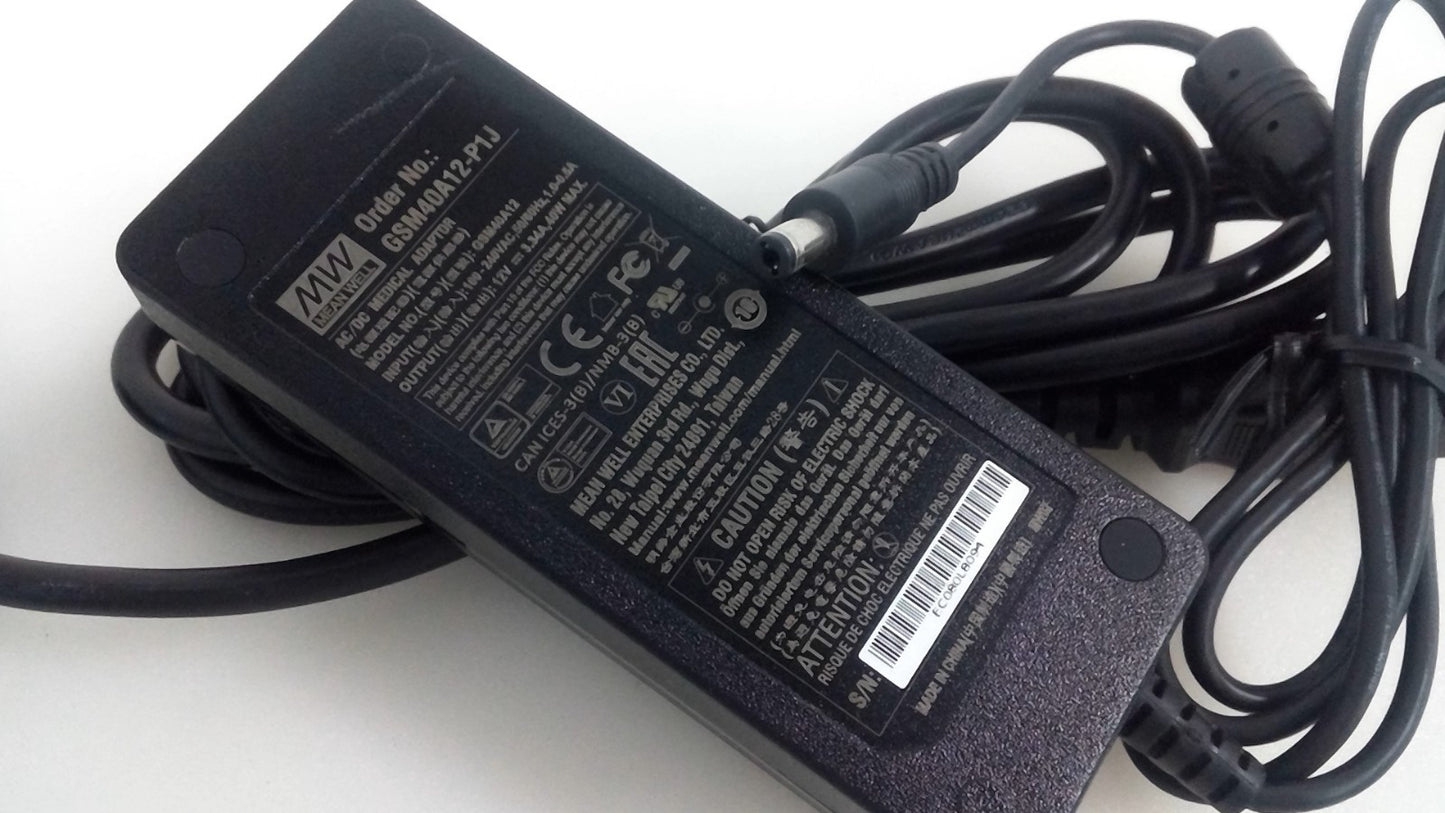 Genuine Mean Well GSM40A12-P1J Power Supply  40W  12V 3.33A W/Cord