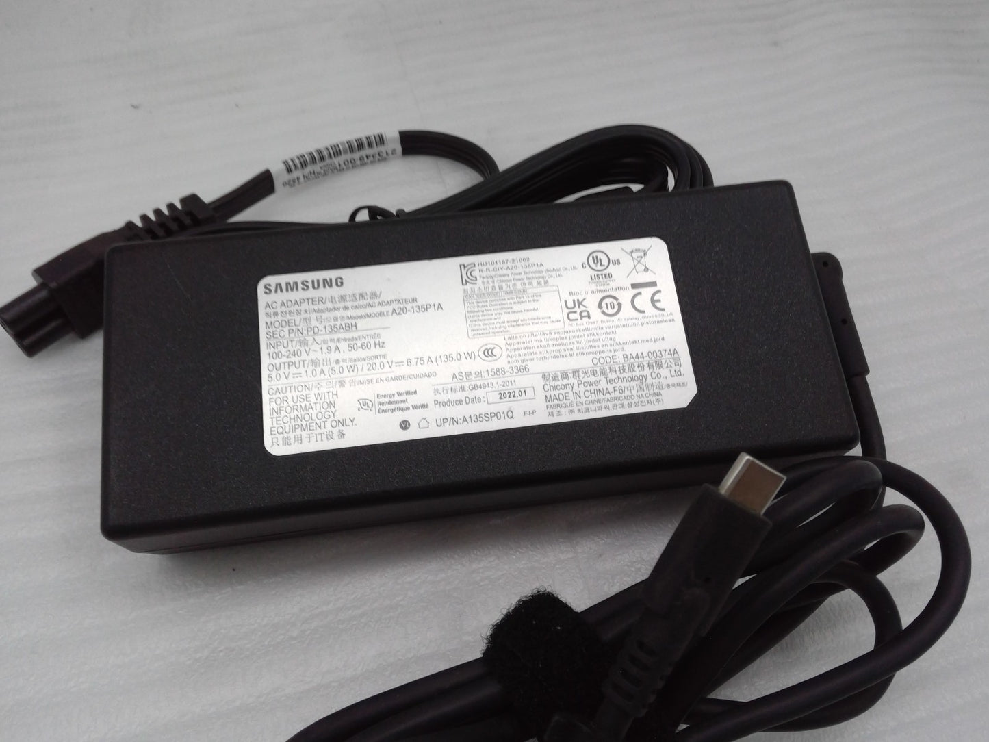 OEM A20-135P1A 135W USB C  Samsung Galaxy Book Odyssey NP762XDA-XA3US RTX3050Ti