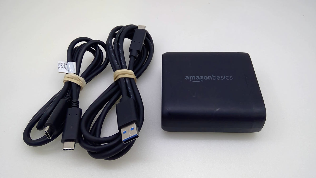 Genuine Amazon Basics B087MDYP24 100W 4-Port USB-C Wall Charger 2 Cables