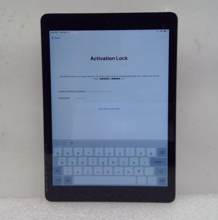 Apple iPad Air 1st Gen 9.7" 16GB A1474 MD785LL/A  WIFI Space Gray Locked "Read"#