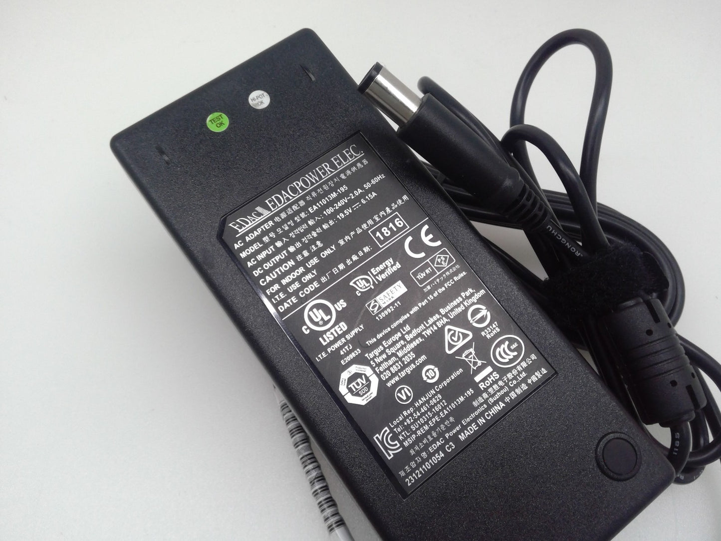 Genuine Edac 120W AC Power Adapter EA11013M-195 Charger 19.5V 6.15A 7.5x5.0mm