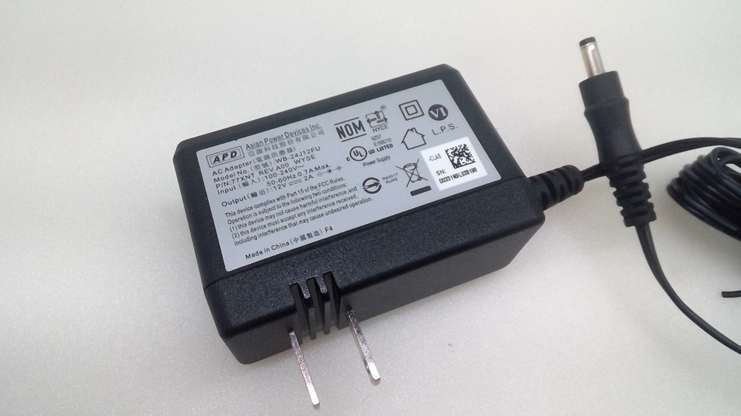 Lot of 10 Genuine APD AC Adapter WB-24J12FU 12V 2A Power Supply 4.0*1.7mm