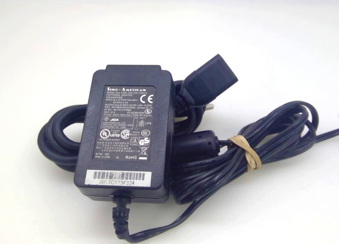 Sino-American SAL124A-1220V-6 12V 1.66A 20W AC Adapter 2-Pin w/Cord