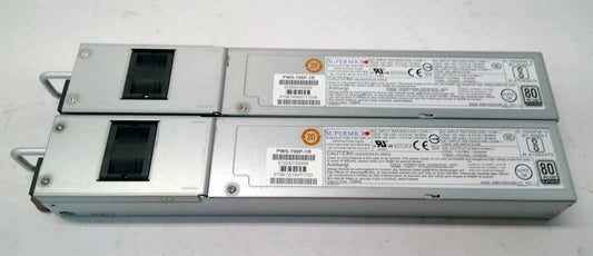 Lot of 2 Supermicro PWS-706P-1R 750W 80+ Platinum Switching Power Supply Unit