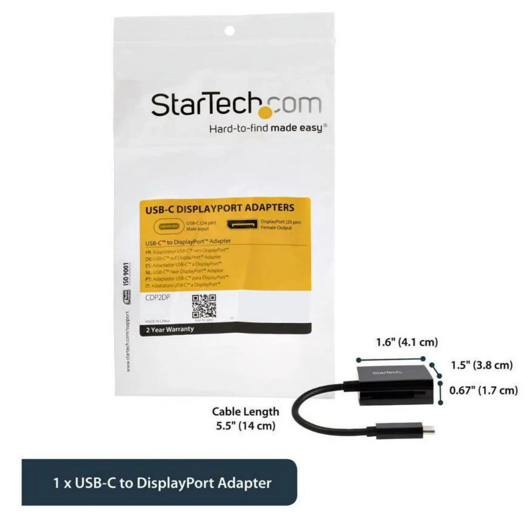 NEW StarTech.com USB-C to DisplayPort Cable 4K 60Hz/8K 30HZ CDP2DP