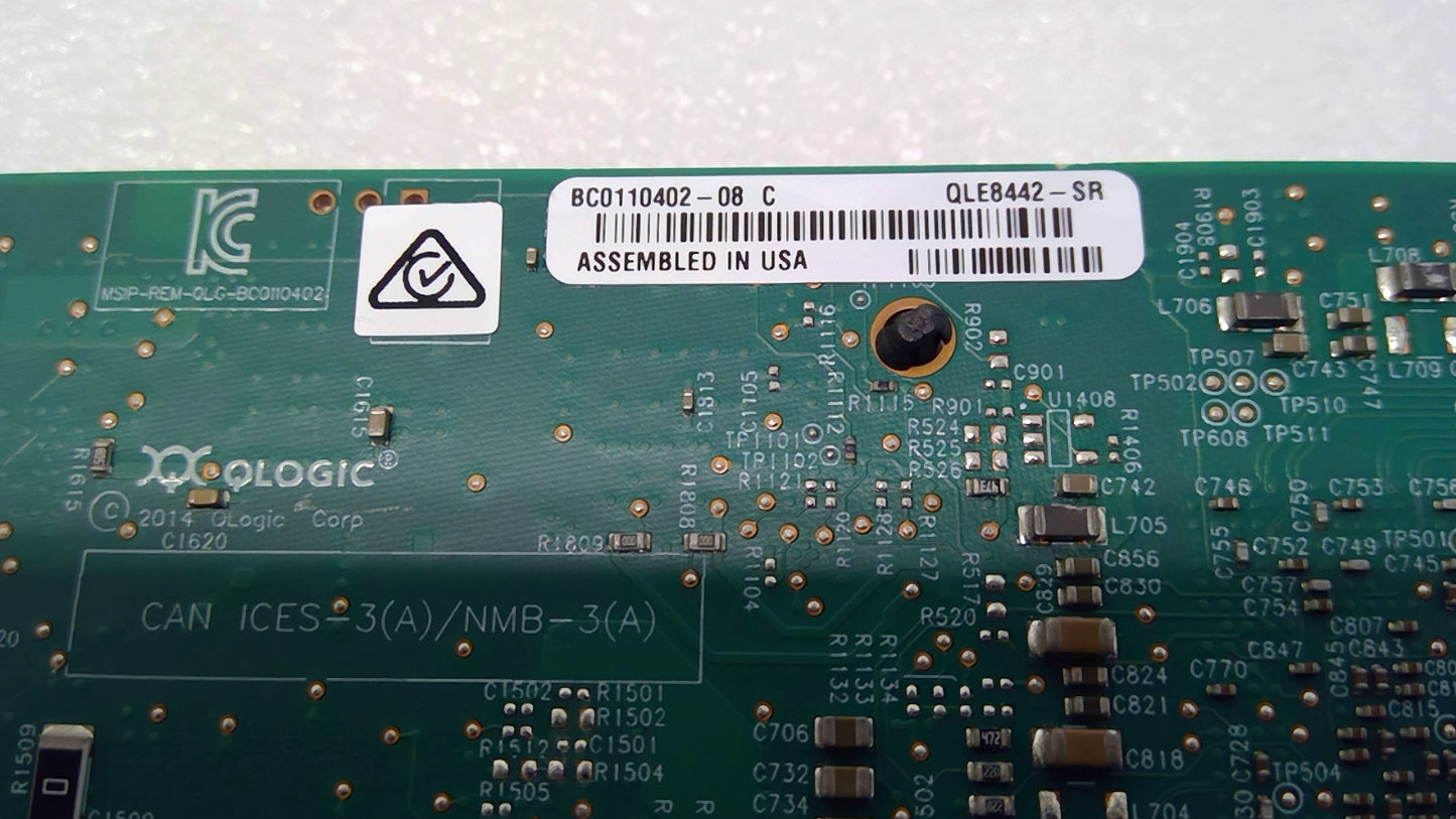 QLogic QLE8442-SR Dual Port 10GbE SFP+ CNA w/2x SFP+ Low Profile