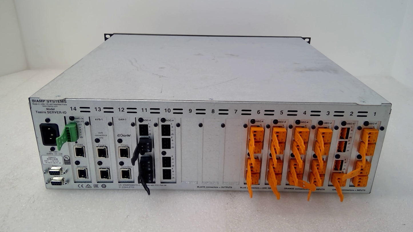 BIAMP TESIRA SERVER-IO DIGITAL SIGNAL PROCESSOR w/ SNC SOC SEC AVB DAN *READ*