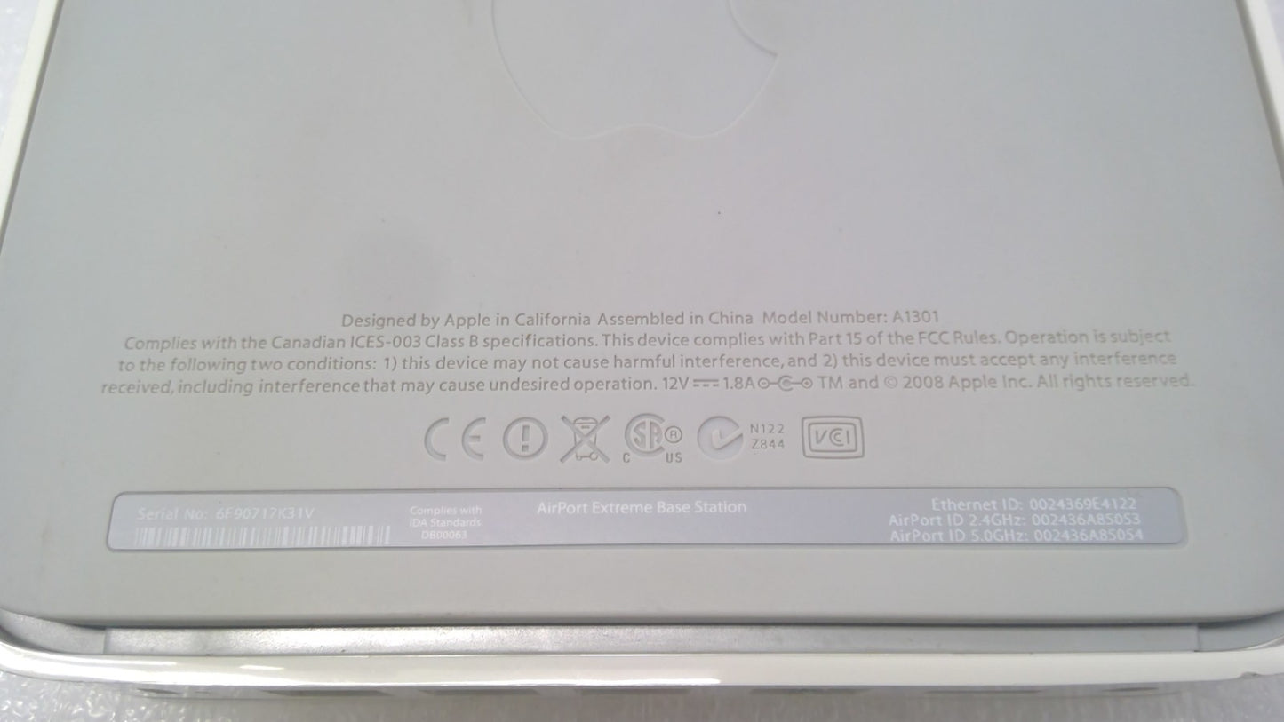 APPLE A1301 TIME CAPSULE 2TB WIRELESS N WI-FI ROUTER NETWORK STORAGE DEVICE