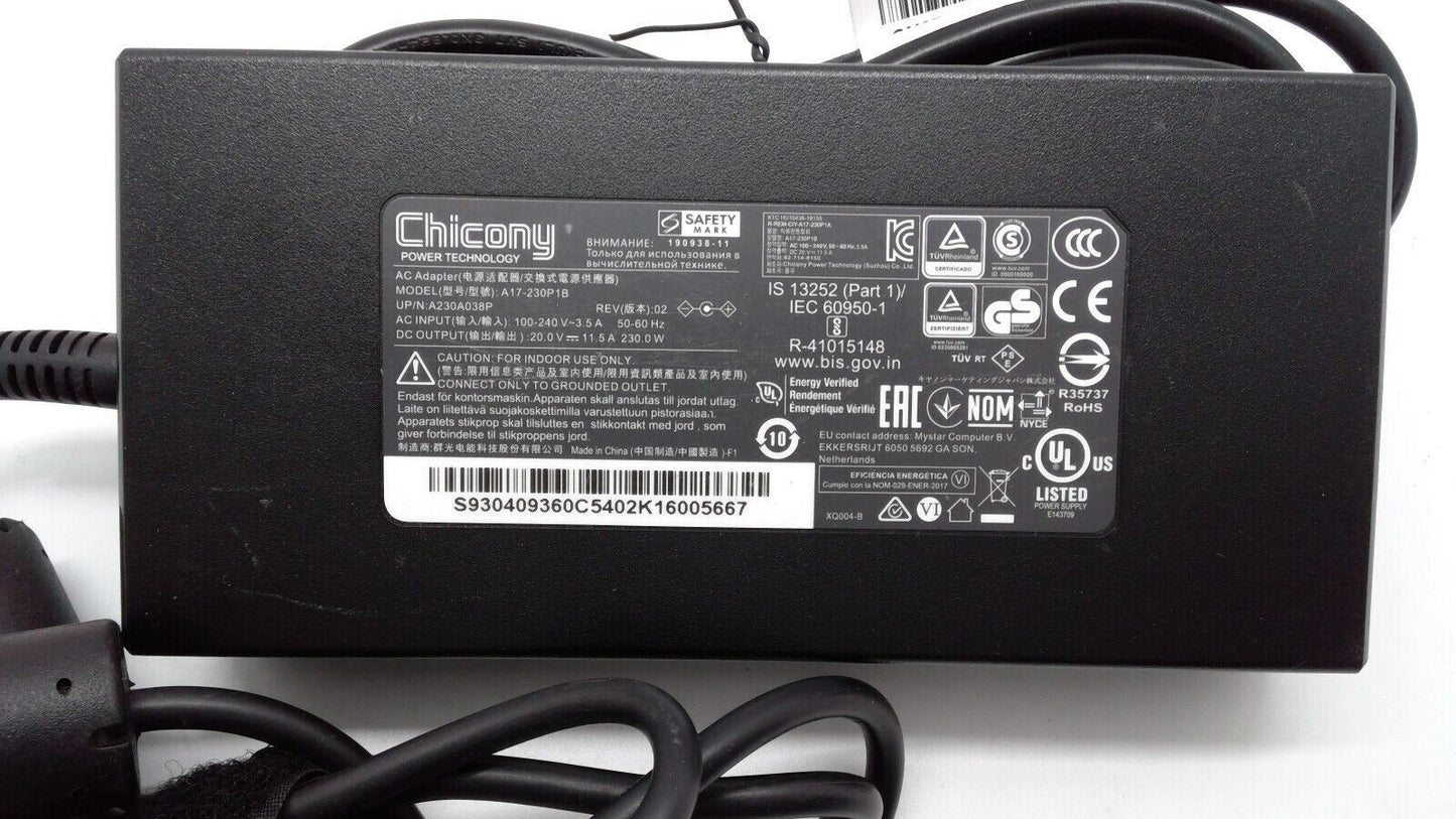 Original Chicony MSI GE66 Raider 10UG A17-230P1B 230W 20V  AC Adapter Charger