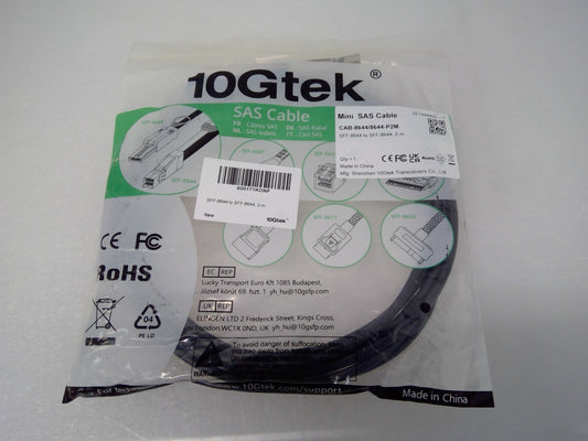 NEW 10Gtek CAB-8644/8644-P2M External HD Mini-SAS Cable SFF-8644  12Gbps 2M