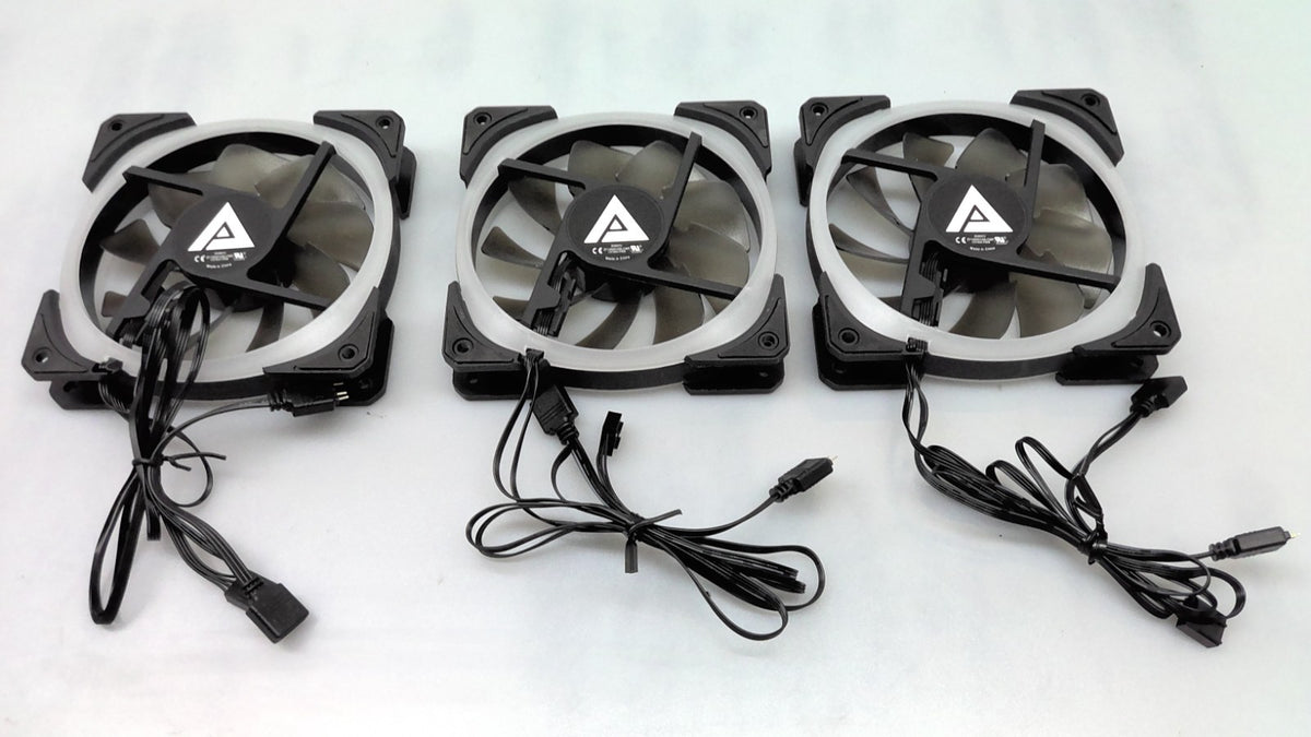 Lot of 3 ZHANYU LED  Case PC Cooling Fan RGB Quiet PWM 4Pin 12V 120mm LN1800-PWN