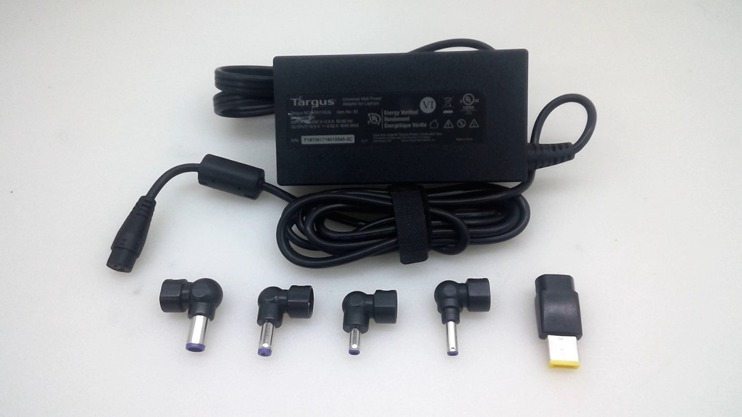 New Targus 90W Universal Laptop Charger APA110US 19.5V 4.92A W/ 5 Tips