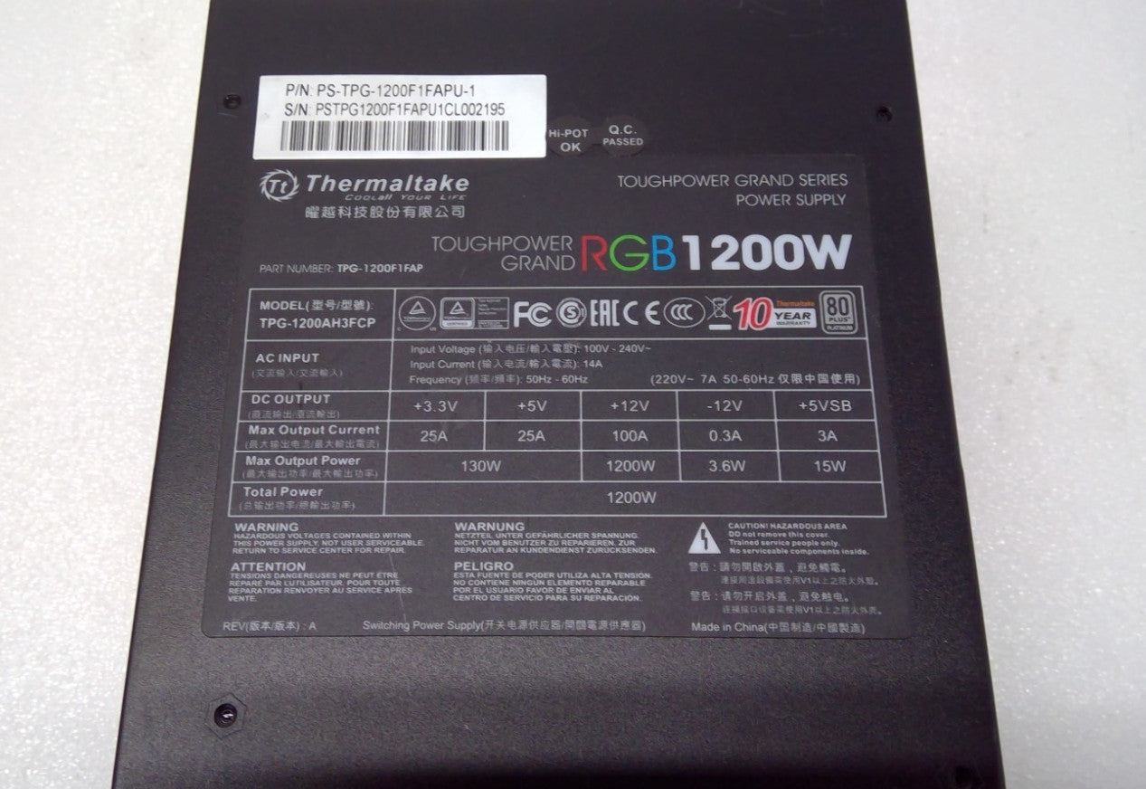 Thermaltake Toughpower TPG-1200F1FAP RGB1200W 80PLUS Grand Series Power Supply
