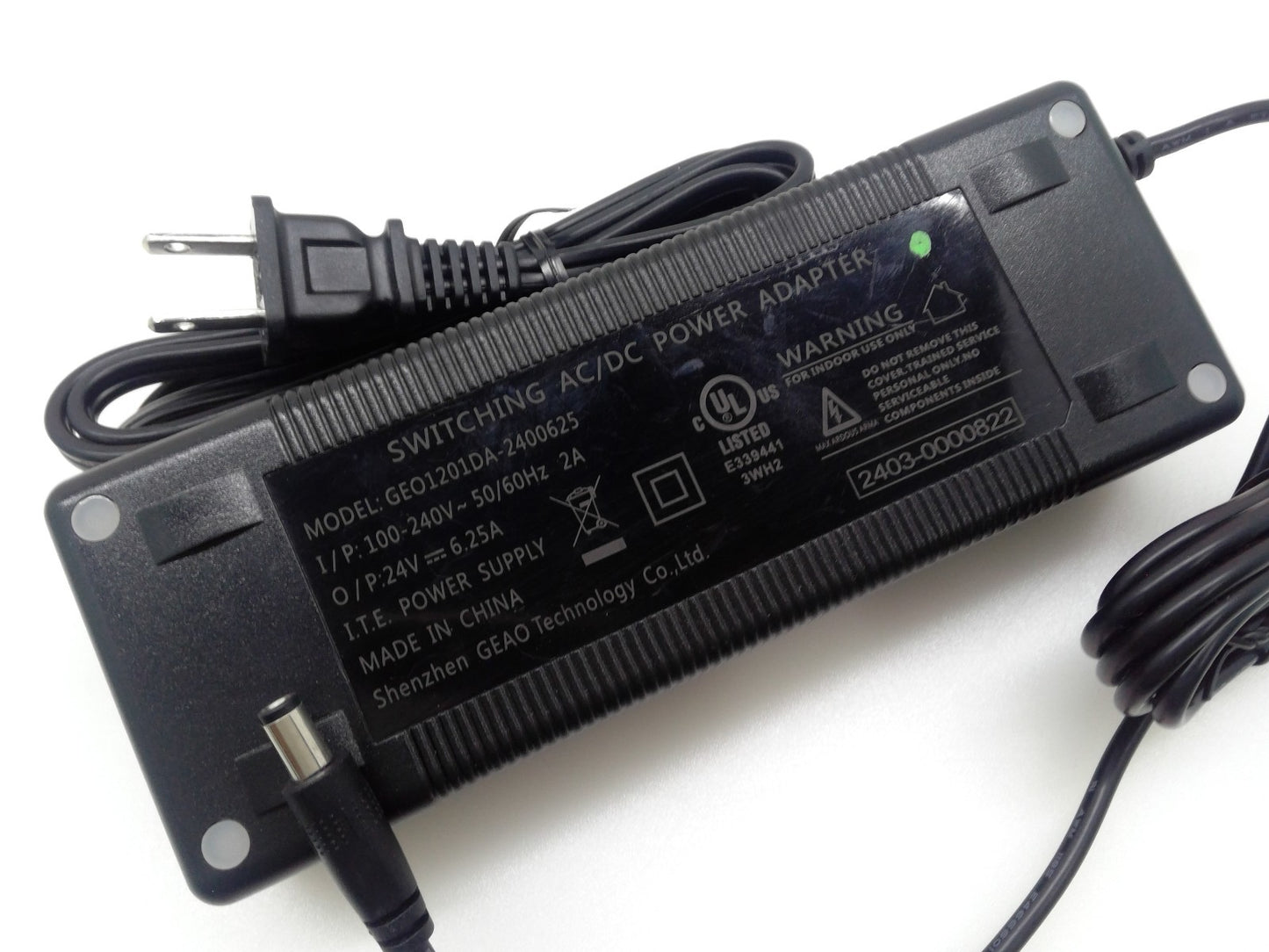 SWITCHING /GEAO Tech GEO1201DA-2400625 AC/DC Adapter Power supply 24V 6.25A