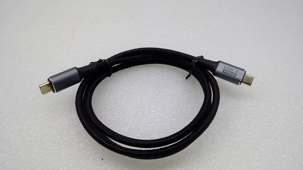 USB4 USB-C to USB-C Cable 40Gbps High Speed Braided 3.3FT Black