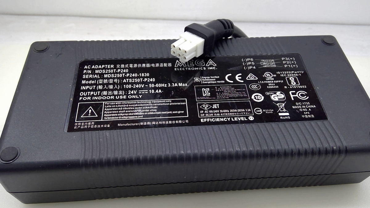 MEGA Electronics ATS250T-P240 250W AC/DC Power Supply 24V 10.4A 6-Pin MDS250T-P2