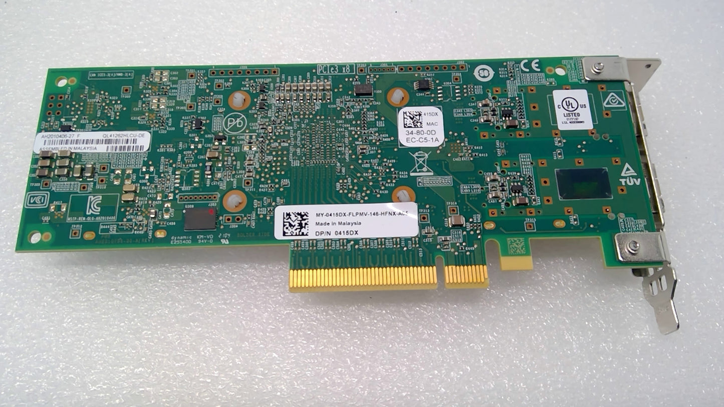 Dell QL41262HLCU-DE Dual-Port 25GbE SFP+ PCIe Network Card 0415DX 415DX