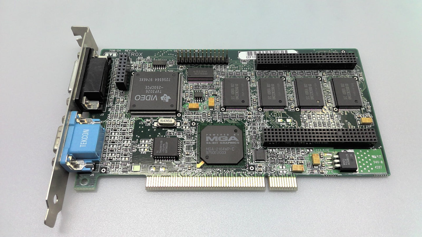Matrox 708-04 REV:A  MIL2P/4BN/20 MIL2P/4N PCI Graphics Card