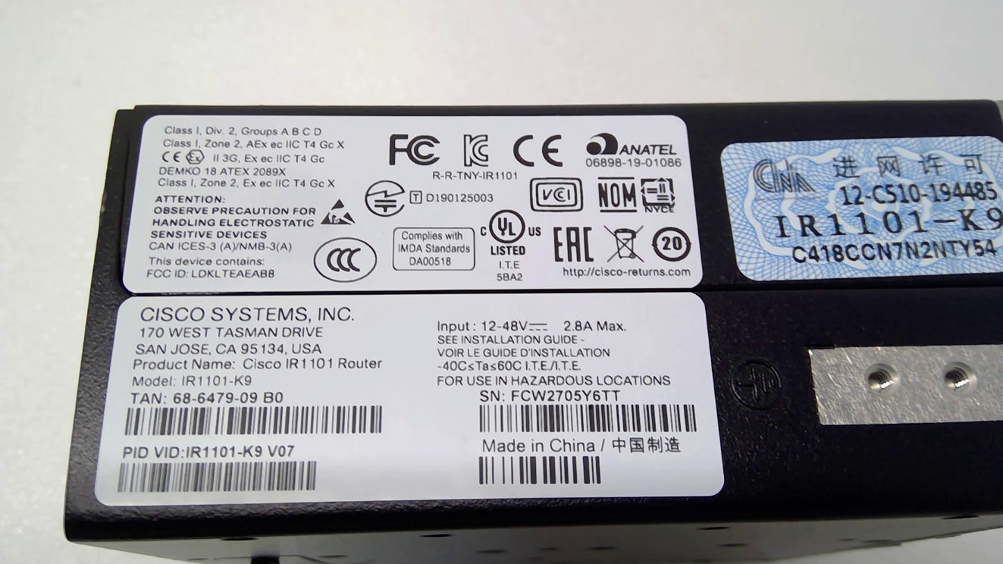 Cisco Catalyst IR1101-K9 Rugged Series Industrial Router *READ*