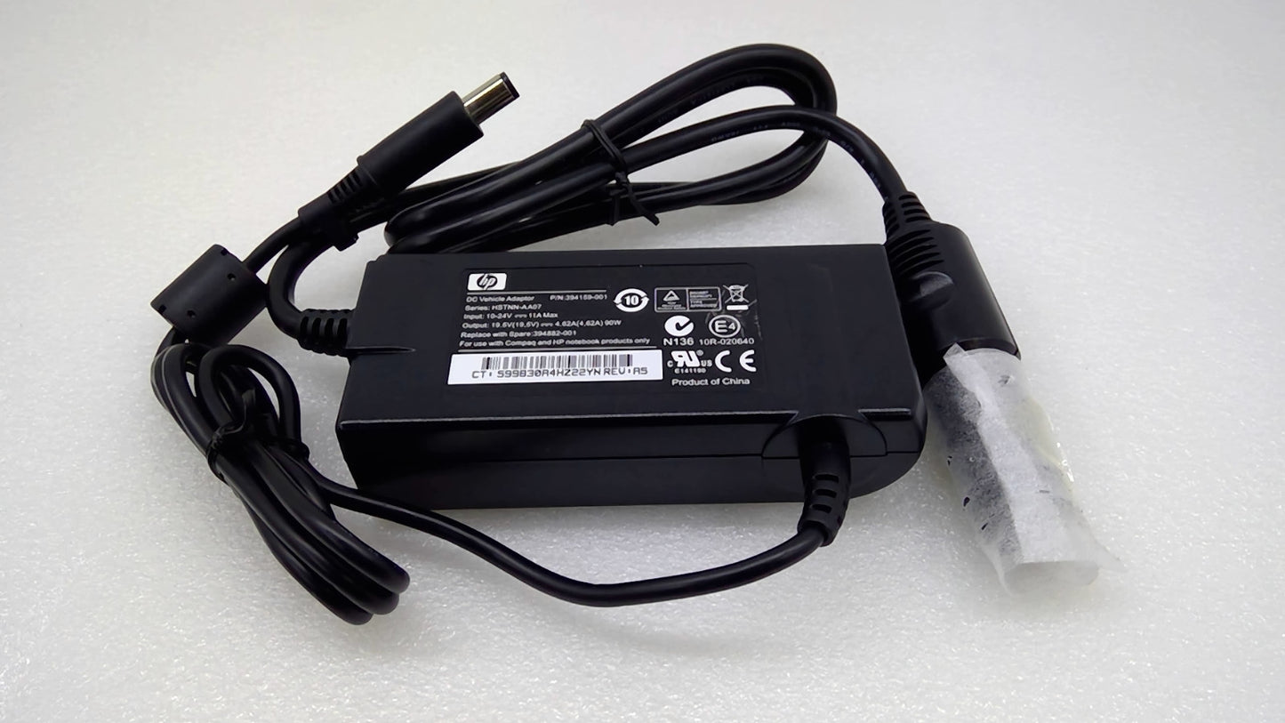 Genuine HP HSTNN-AA07 394159-001 90W DC Vehicle Car Adapter 19.5V 4.62A