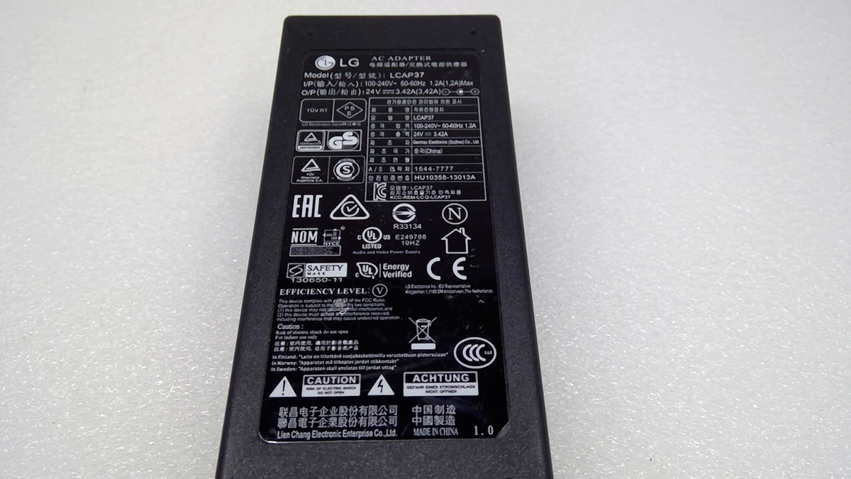 Genuine LG LCAP37 82W 24V 3.42A AC Adapter Power Supply for TV Monitor OEM