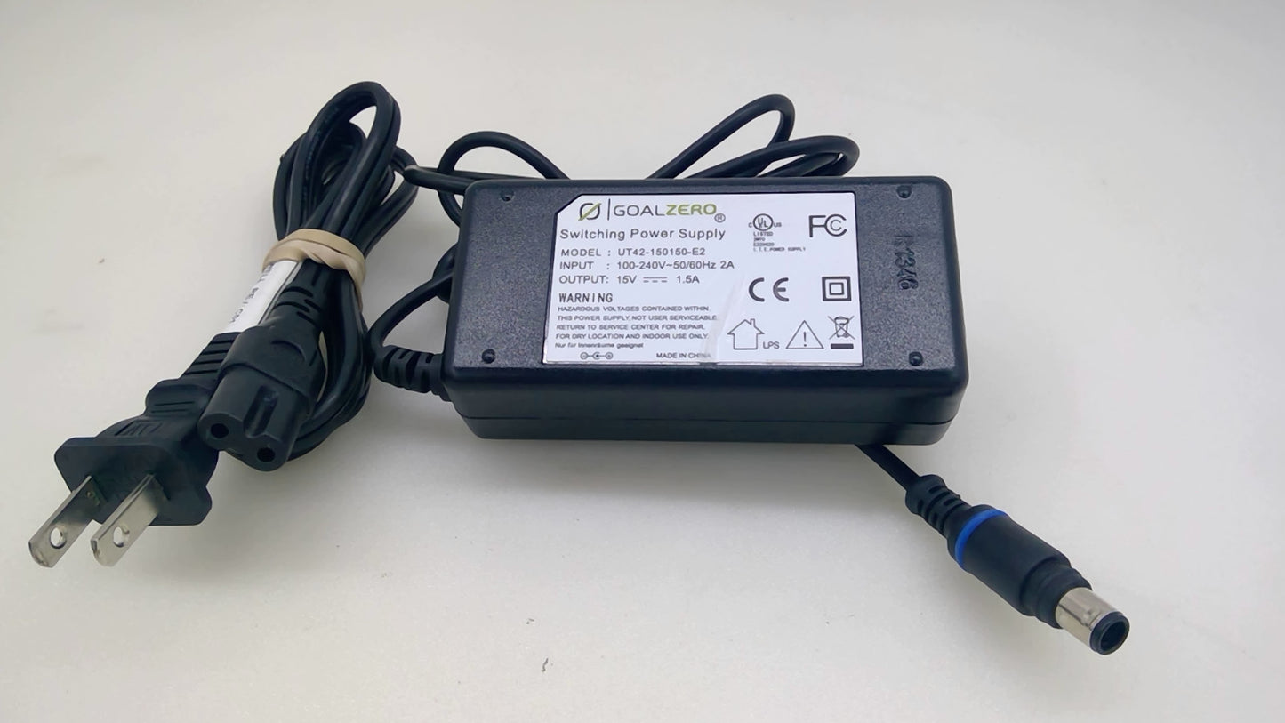 Goal Zero OEM UT42-150150-E2 15V 1.5A 22.5W AC Power Adapter Yeti 150/400 Sherpa