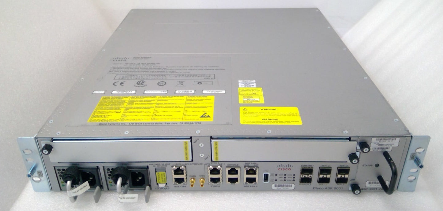 CISCO ASR-9001 w/ ASR-9001-FAN Fan and Dual A9K-750W-AC Power Router *READ*