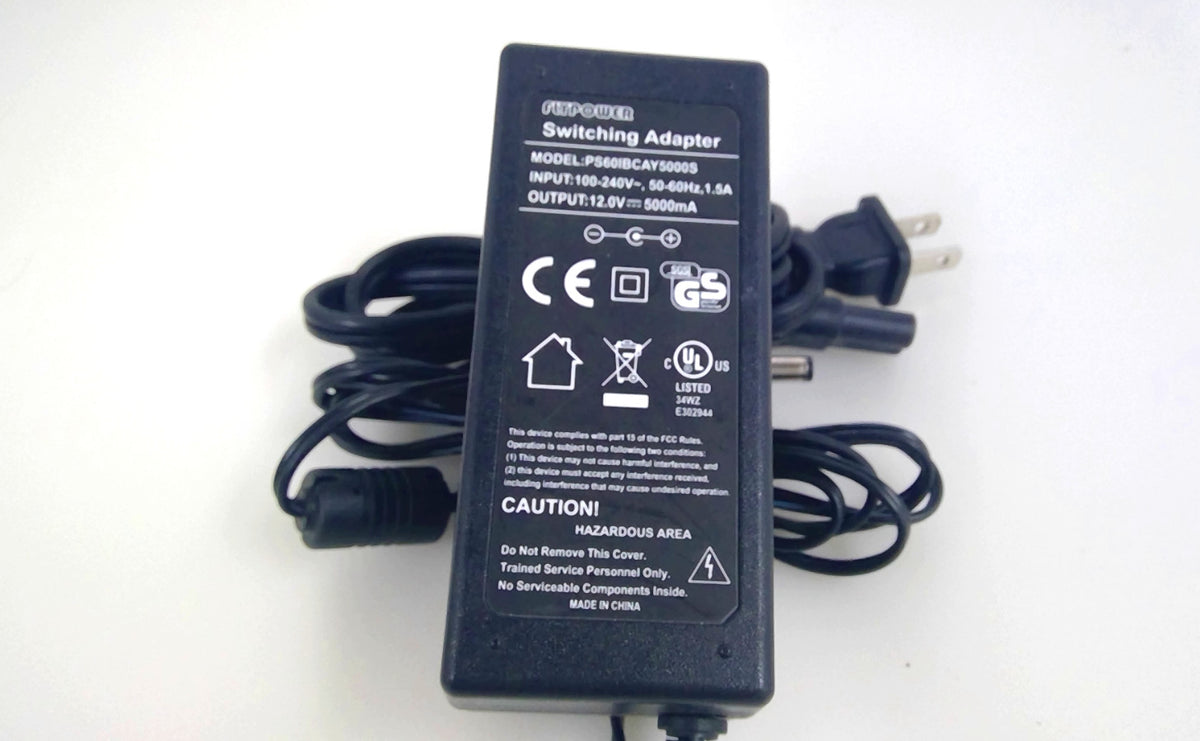 Flypower PS60IBCAY5000S AC/DC Adapter 12V 5A 60W Power Supply